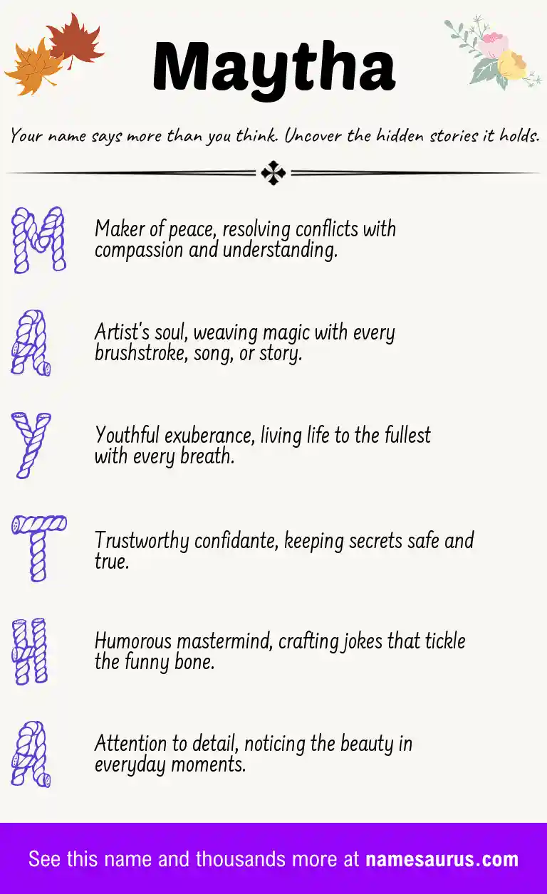 Acrostic poem about Maytha.