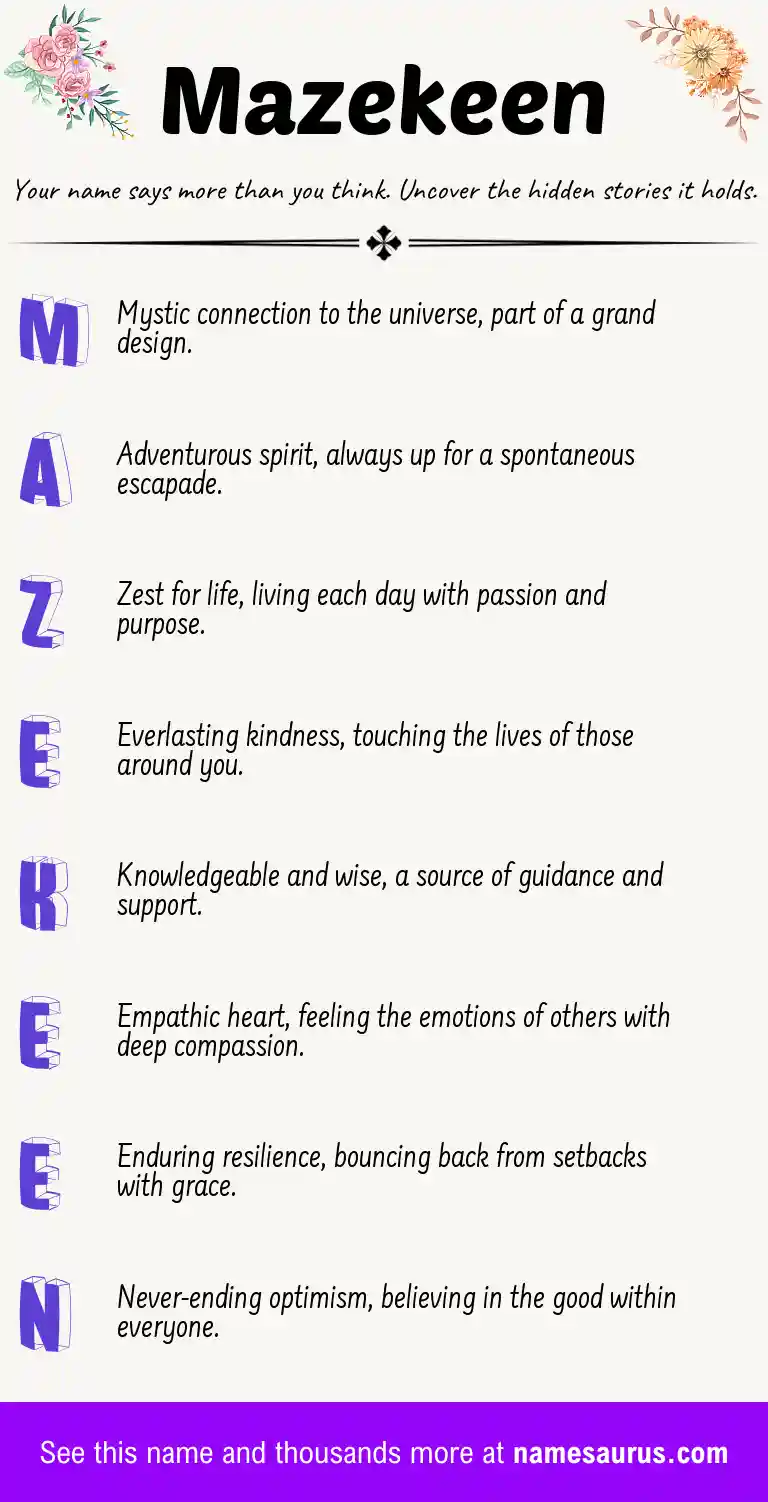 Acrostic poem about Mazekeen.