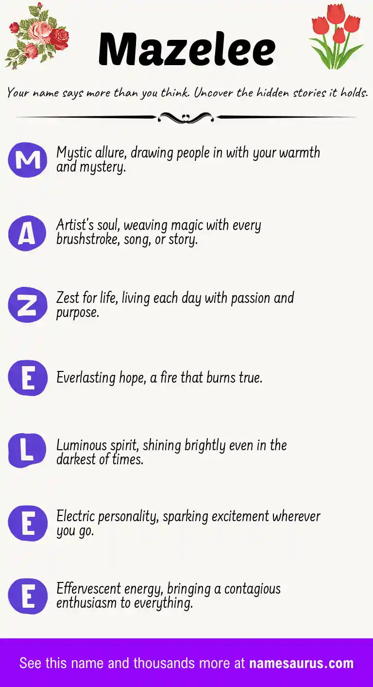 Acrostic poem about Mazelee.