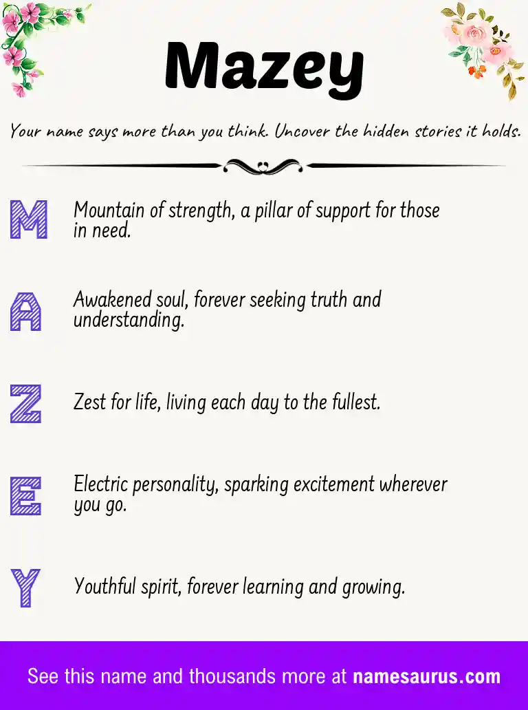 Acrostic poem about Mazey.