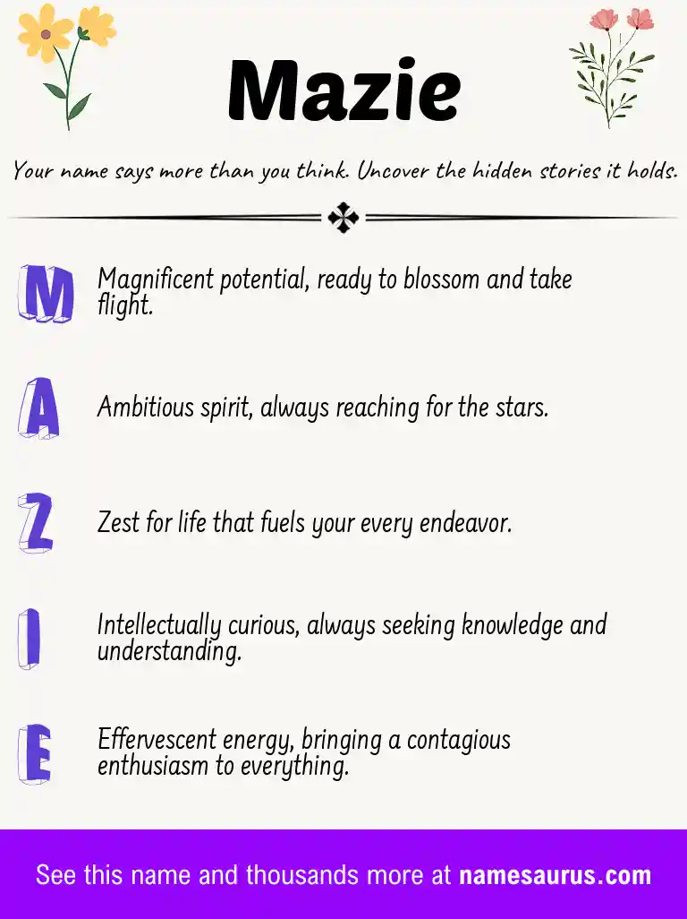 Acrostic poem about Mazie.