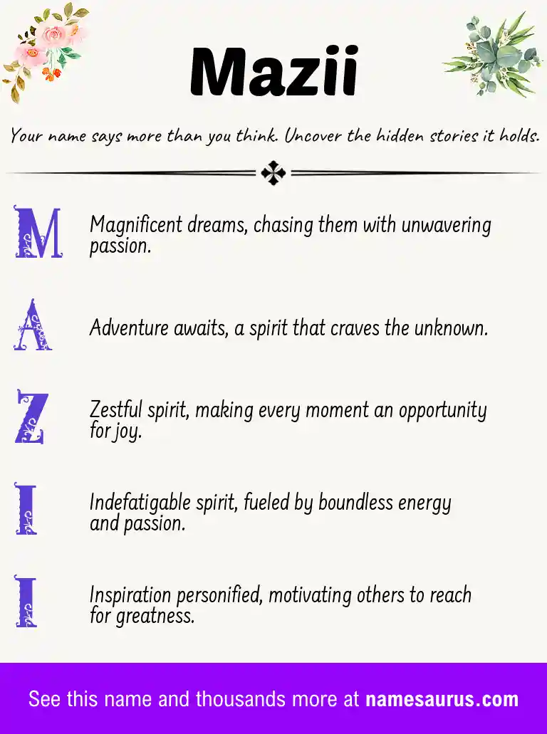 Acrostic poem about Mazii.