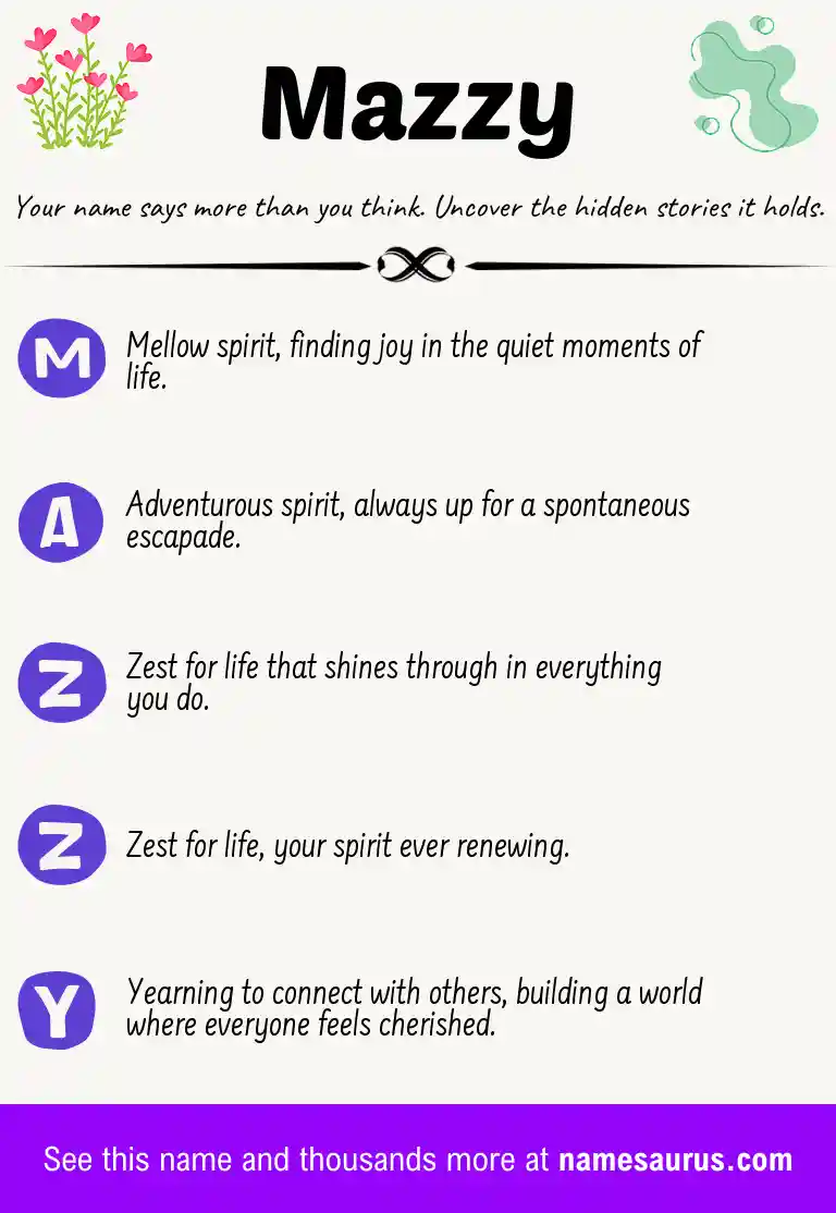 Acrostic poem about Mazzy.