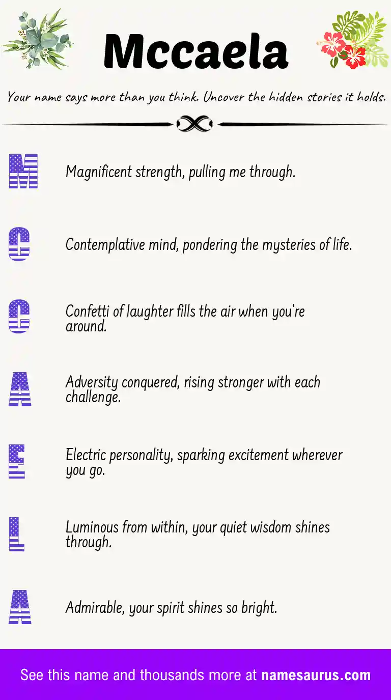Acrostic poem about Mccaela.