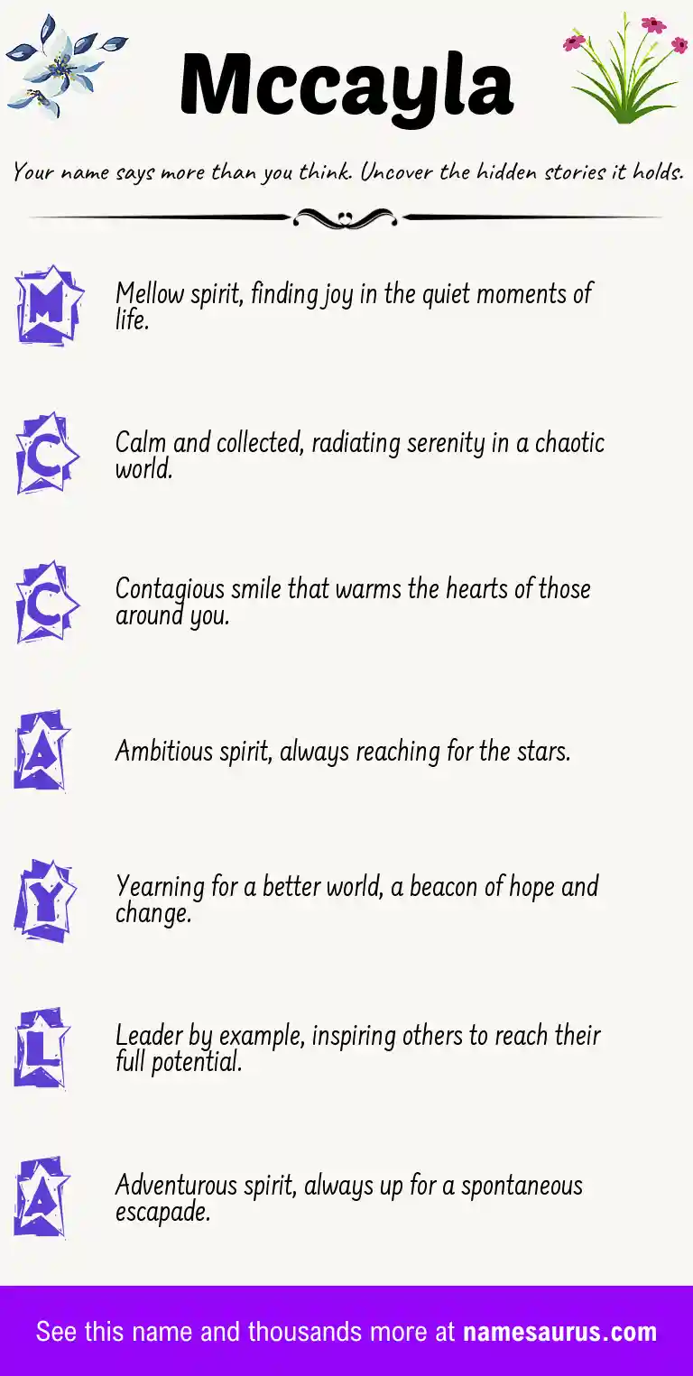 Acrostic poem about Mccayla.