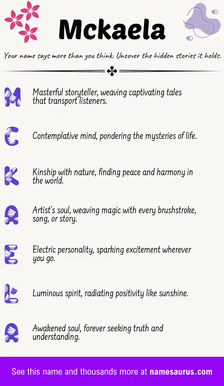 Acrostic poem about Mckaela.