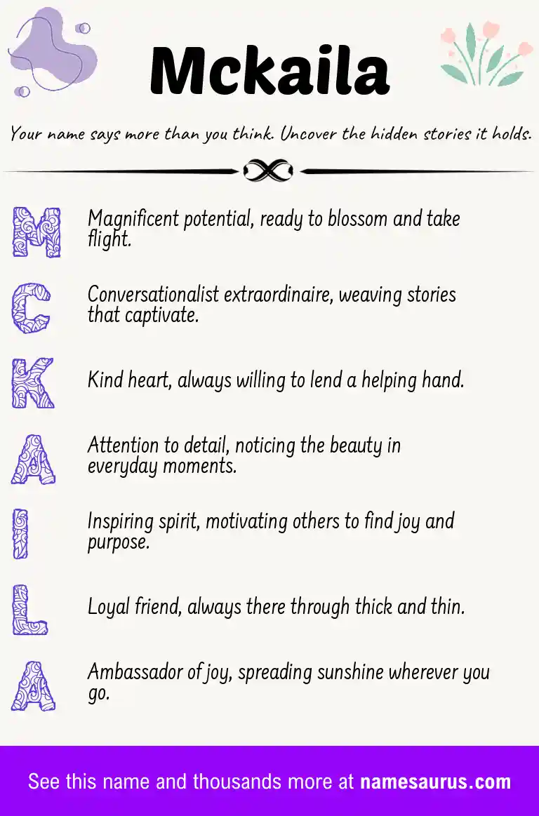 Acrostic poem about Mckaila.