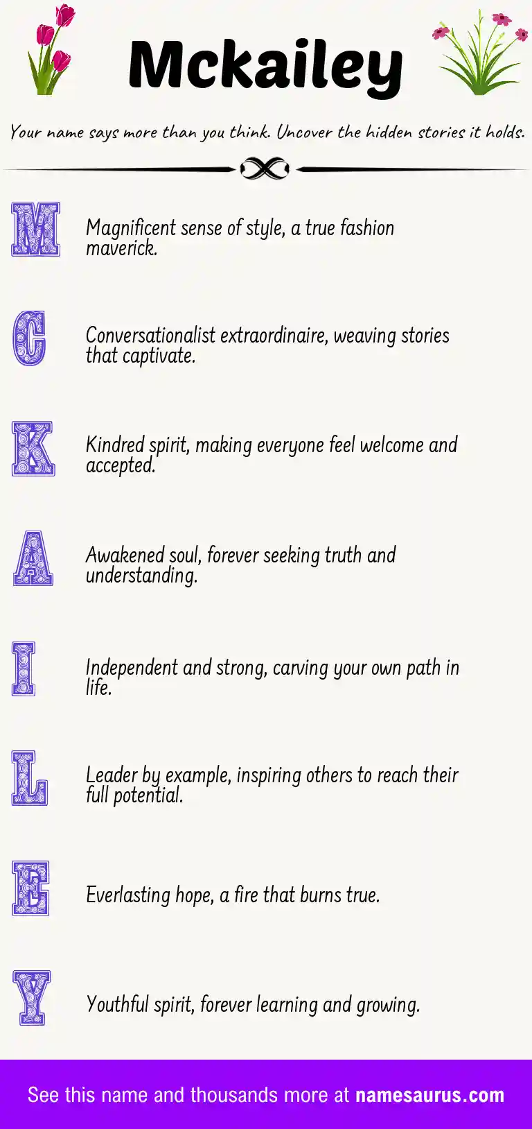 Acrostic poem about Mckailey.