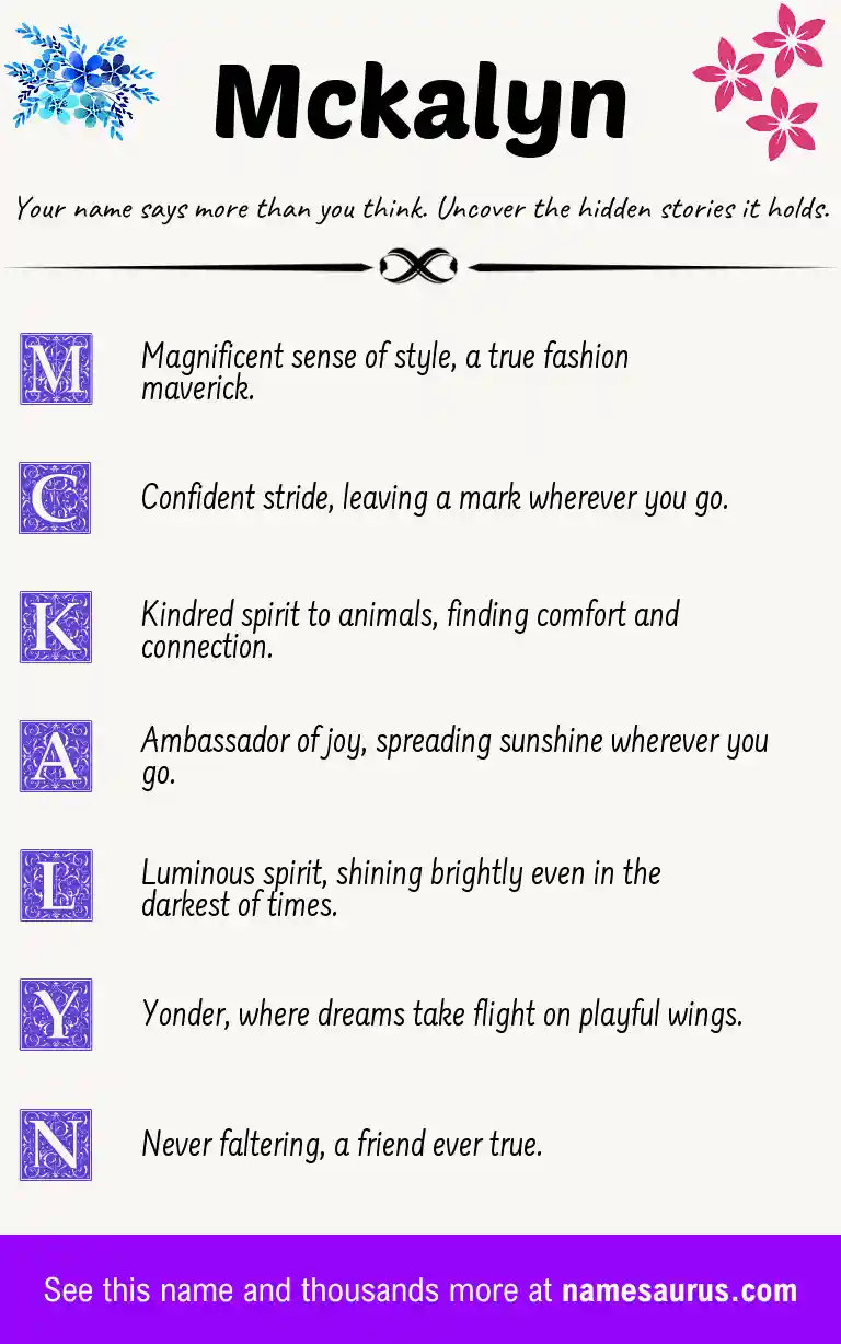 Acrostic poem about Mckalyn.