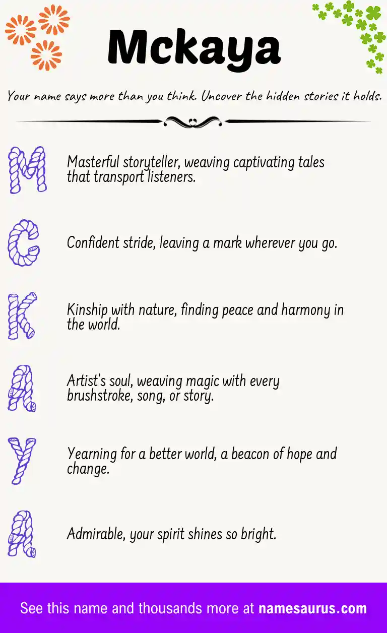 Acrostic poem about Mckaya.