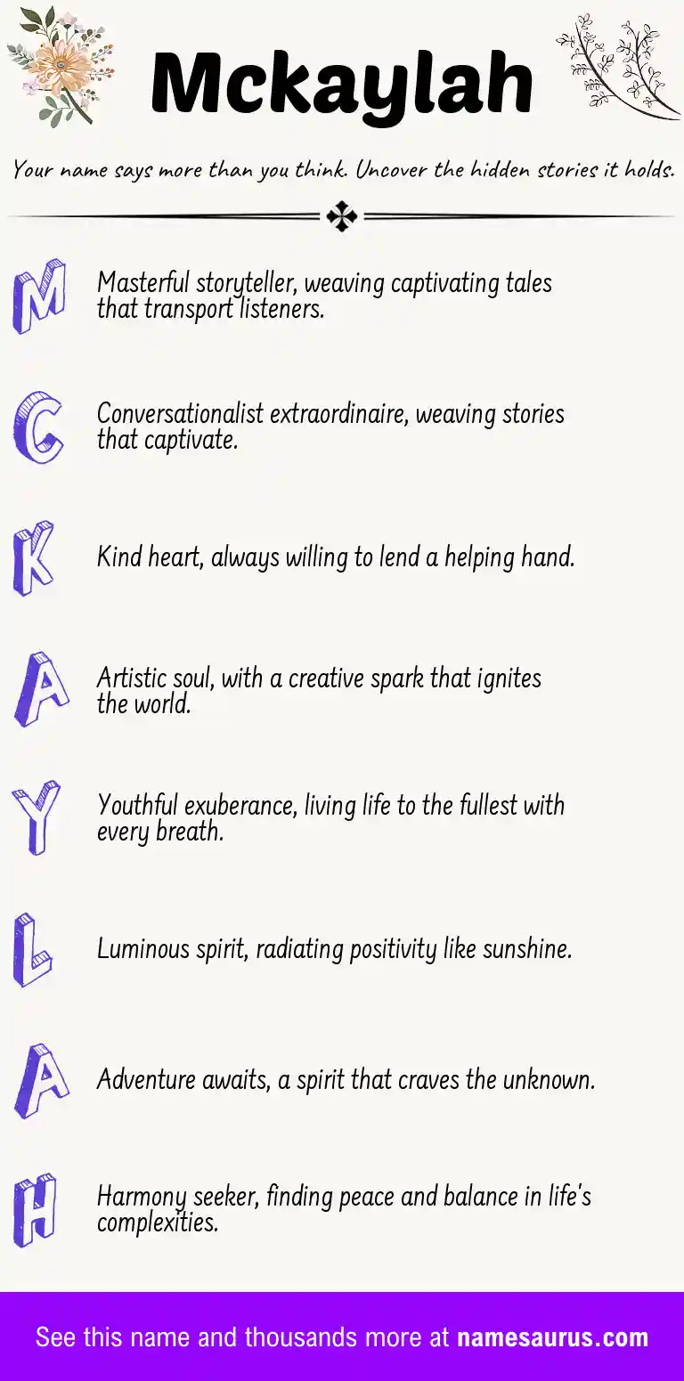 Acrostic poem about Mckaylah.