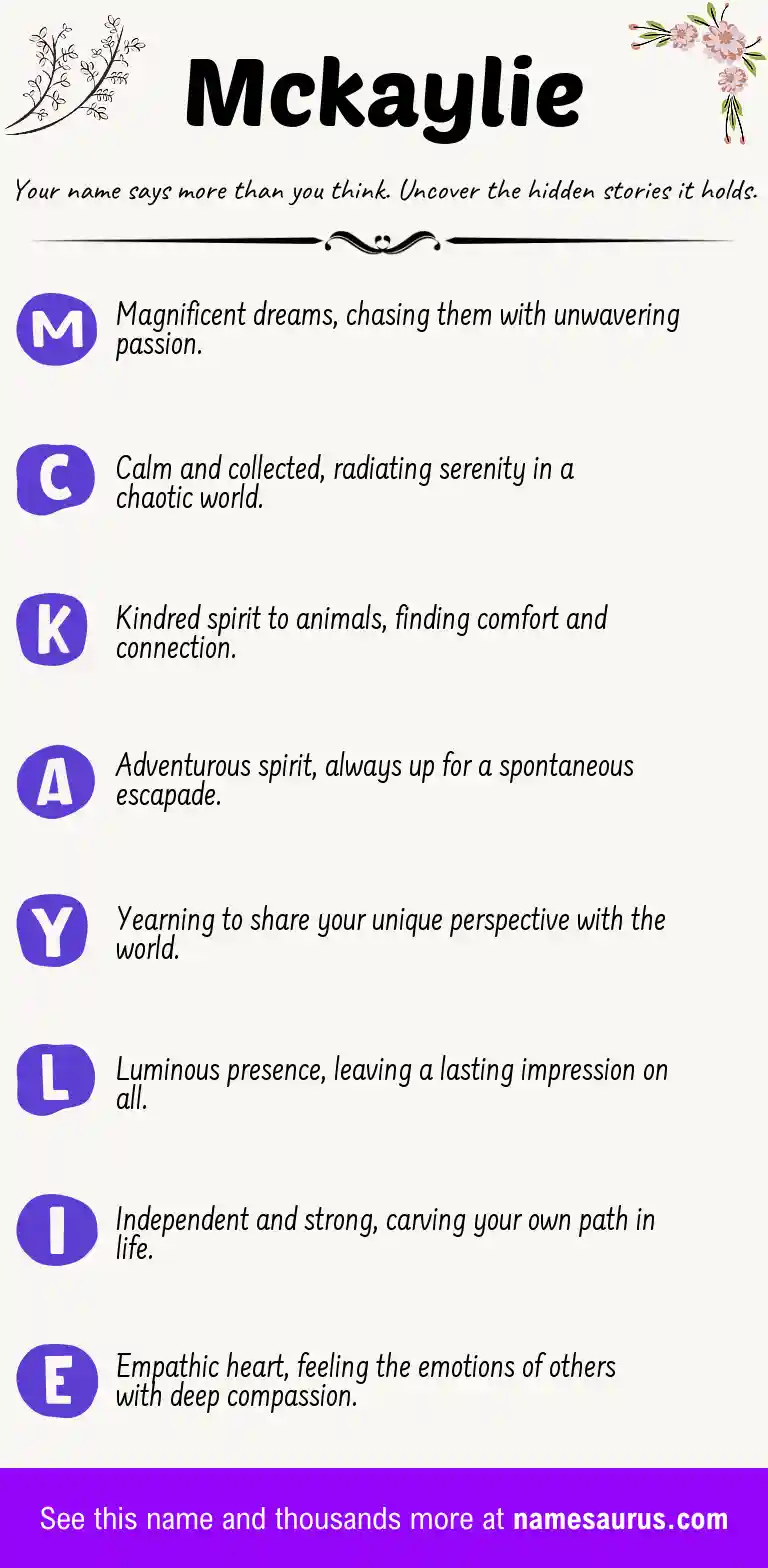Acrostic poem about Mckaylie.