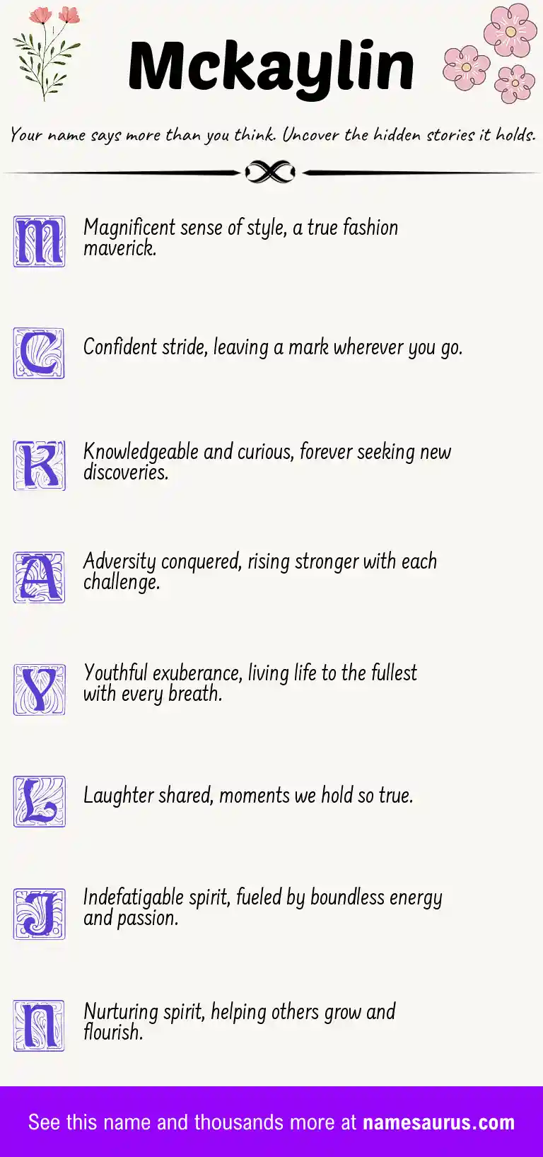 Acrostic poem about Mckaylin.
