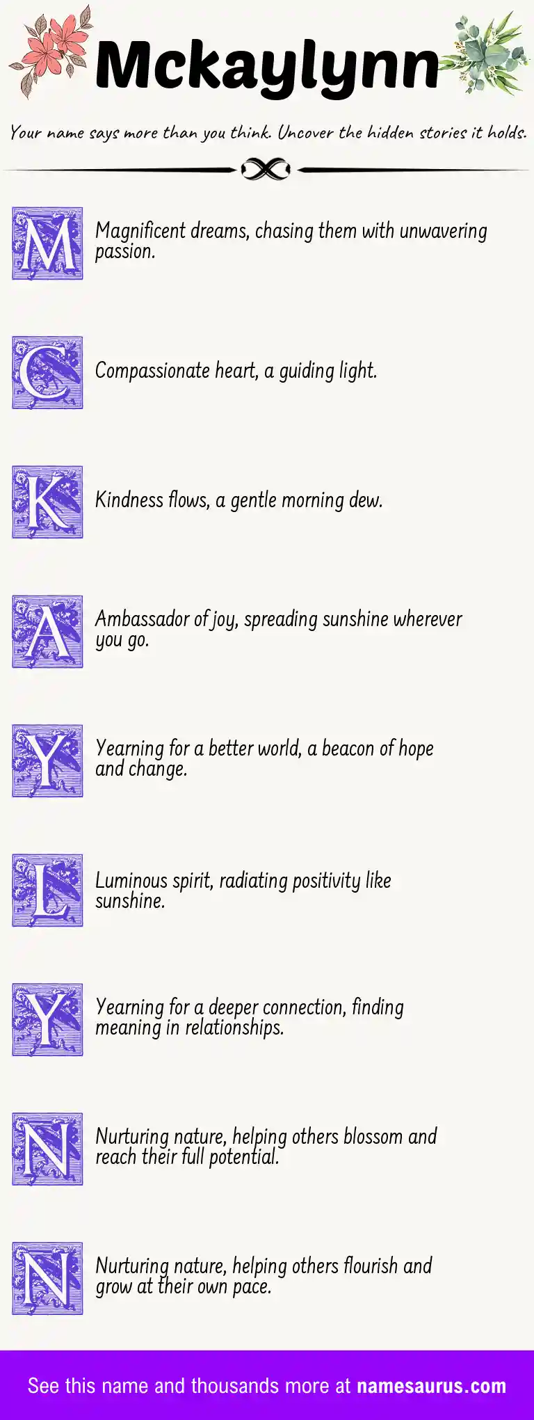 Acrostic poem about Mckaylynn.