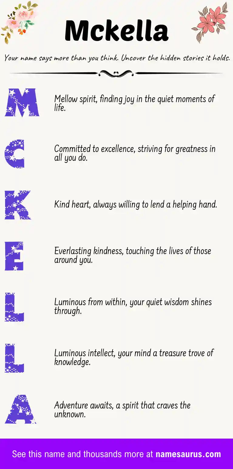 Acrostic poem about Mckella.