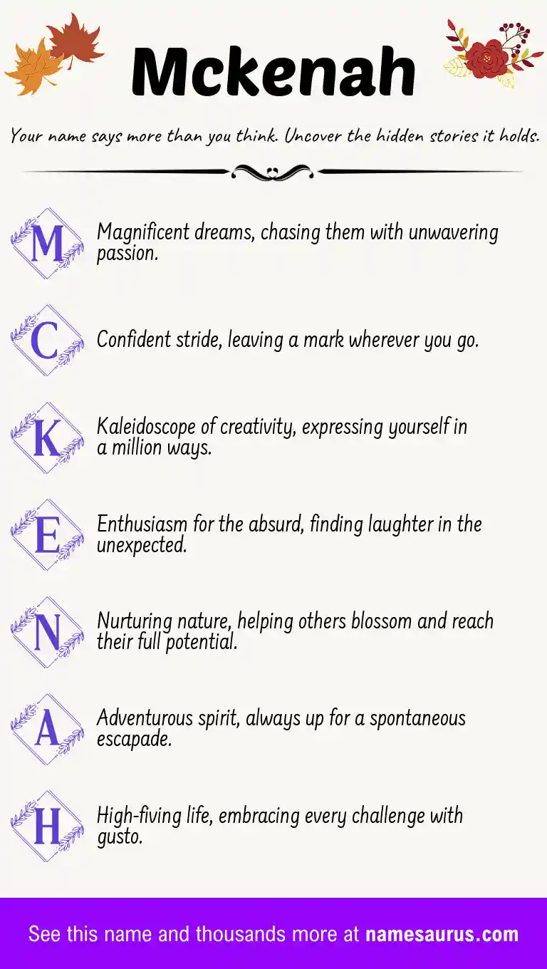 Acrostic poem about Mckenah.