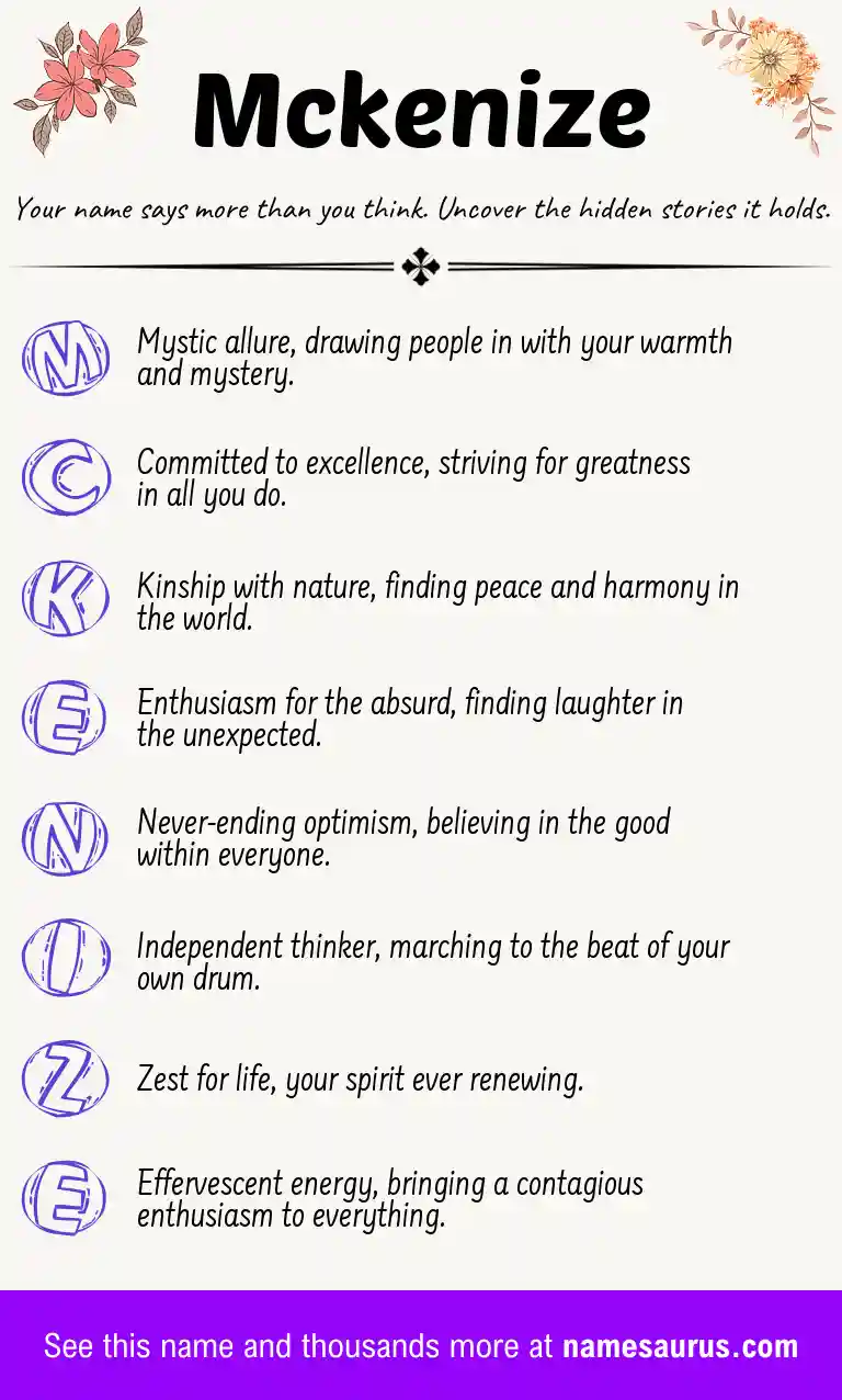 Acrostic poem about Mckenize.