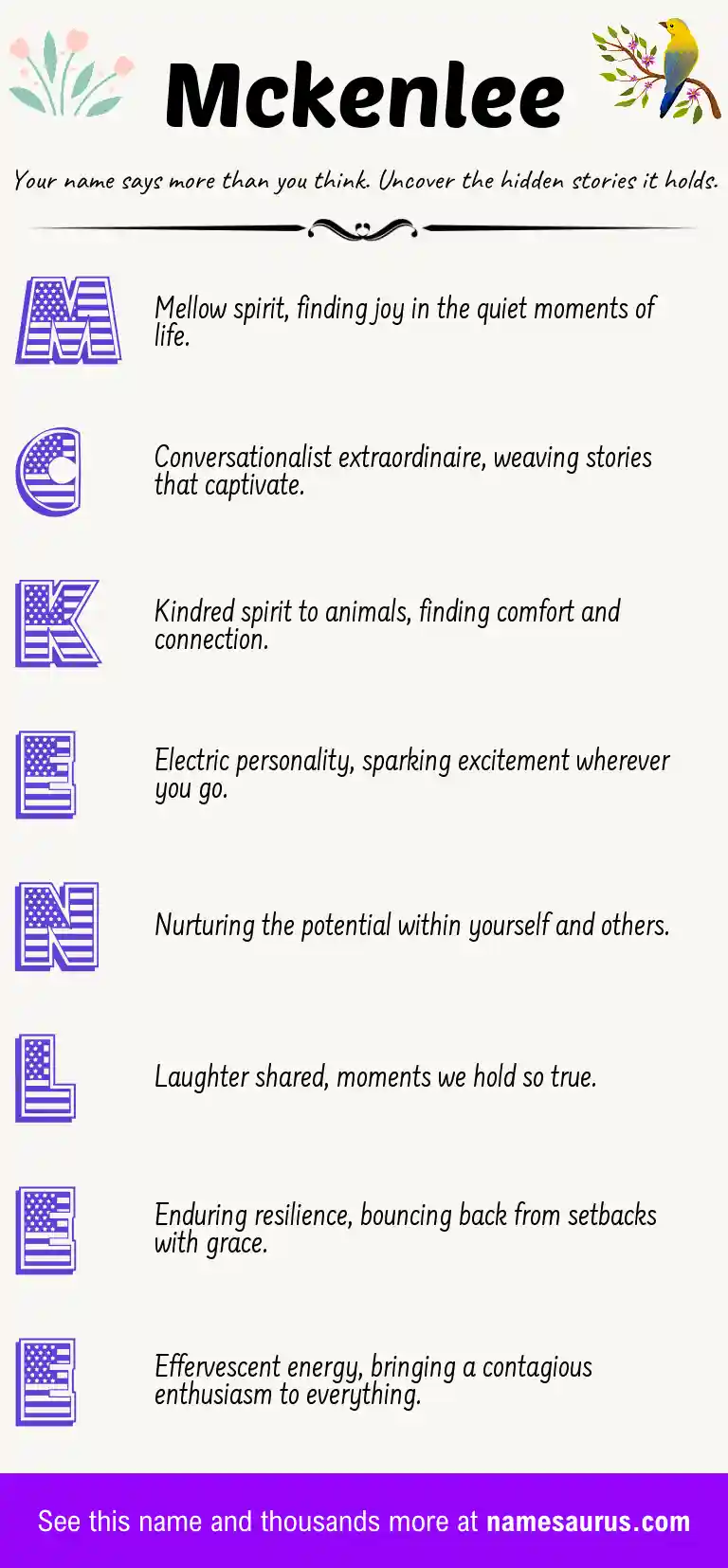 Acrostic poem about Mckenlee.