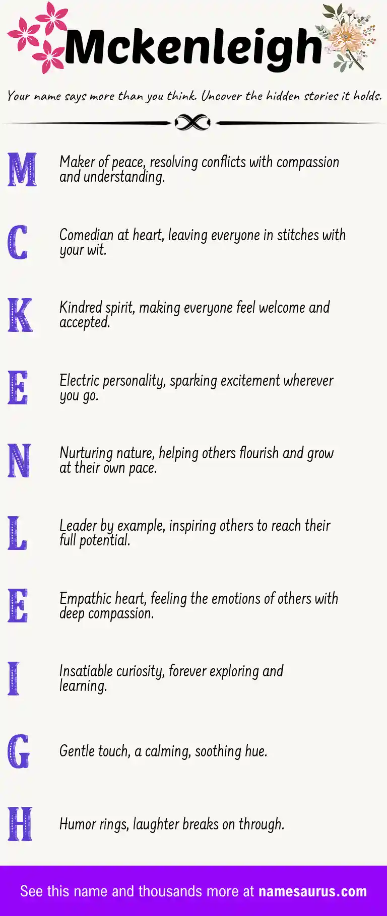 Acrostic poem about Mckenleigh.