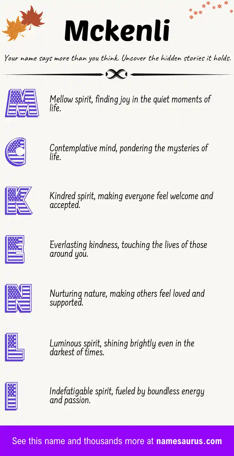 Acrostic poem about Mckenli.