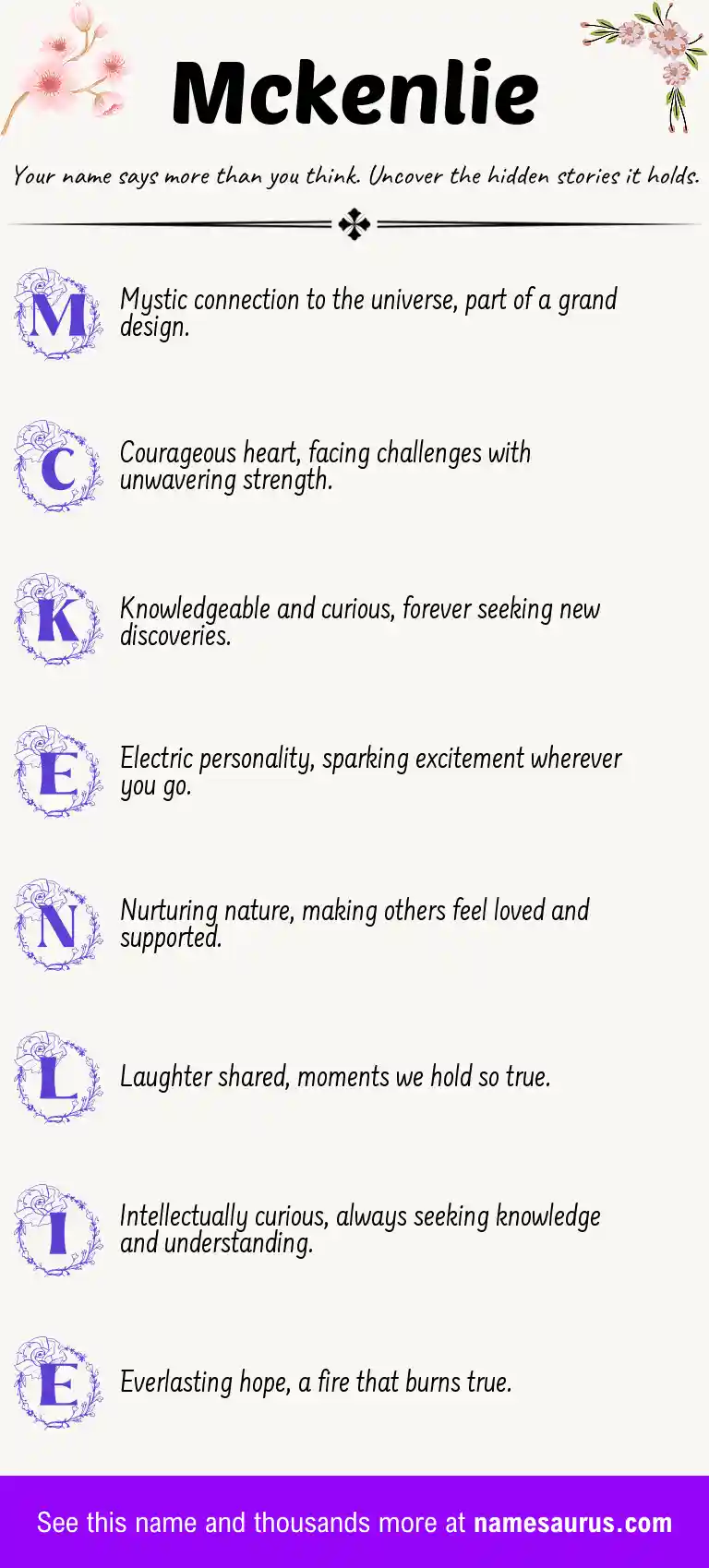 Acrostic poem about Mckenlie.
