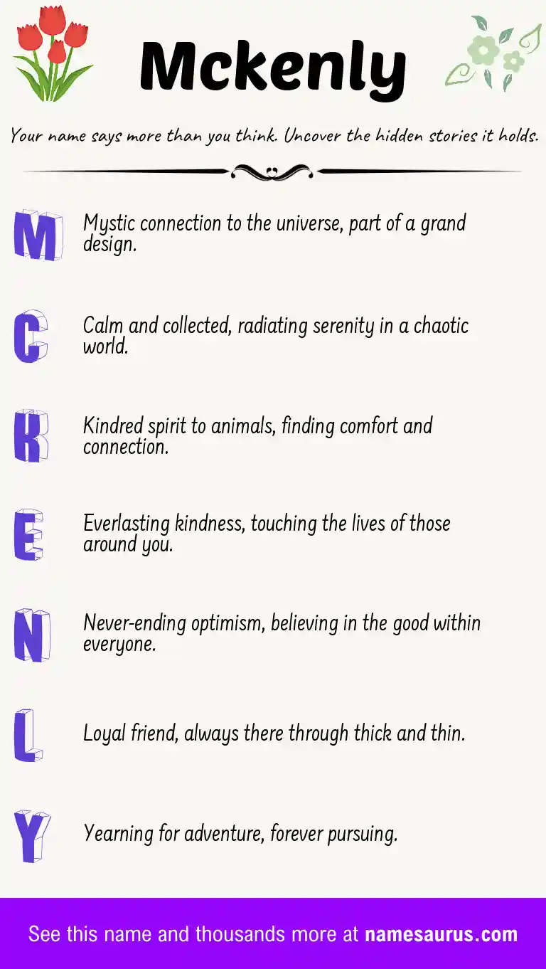 Acrostic poem about Mckenly.