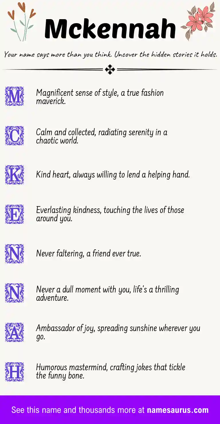 Acrostic poem about Mckennah.