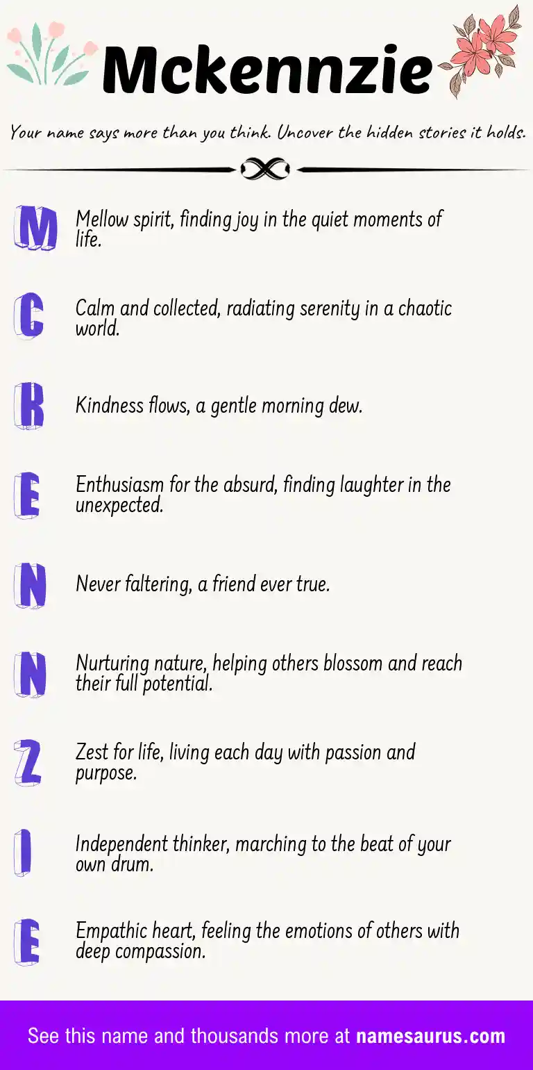 Acrostic poem about Mckennzie.