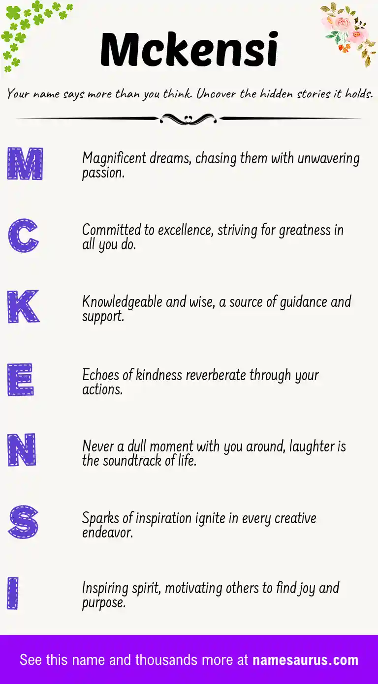 Acrostic poem about Mckensi.
