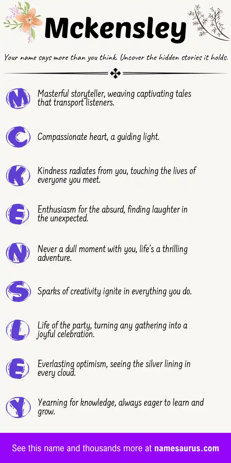 Acrostic poem about Mckensley.