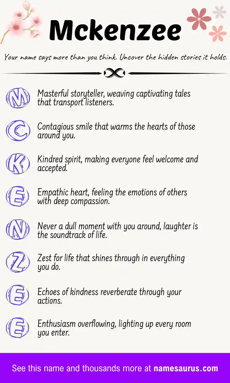 Acrostic poem about Mckenzee.