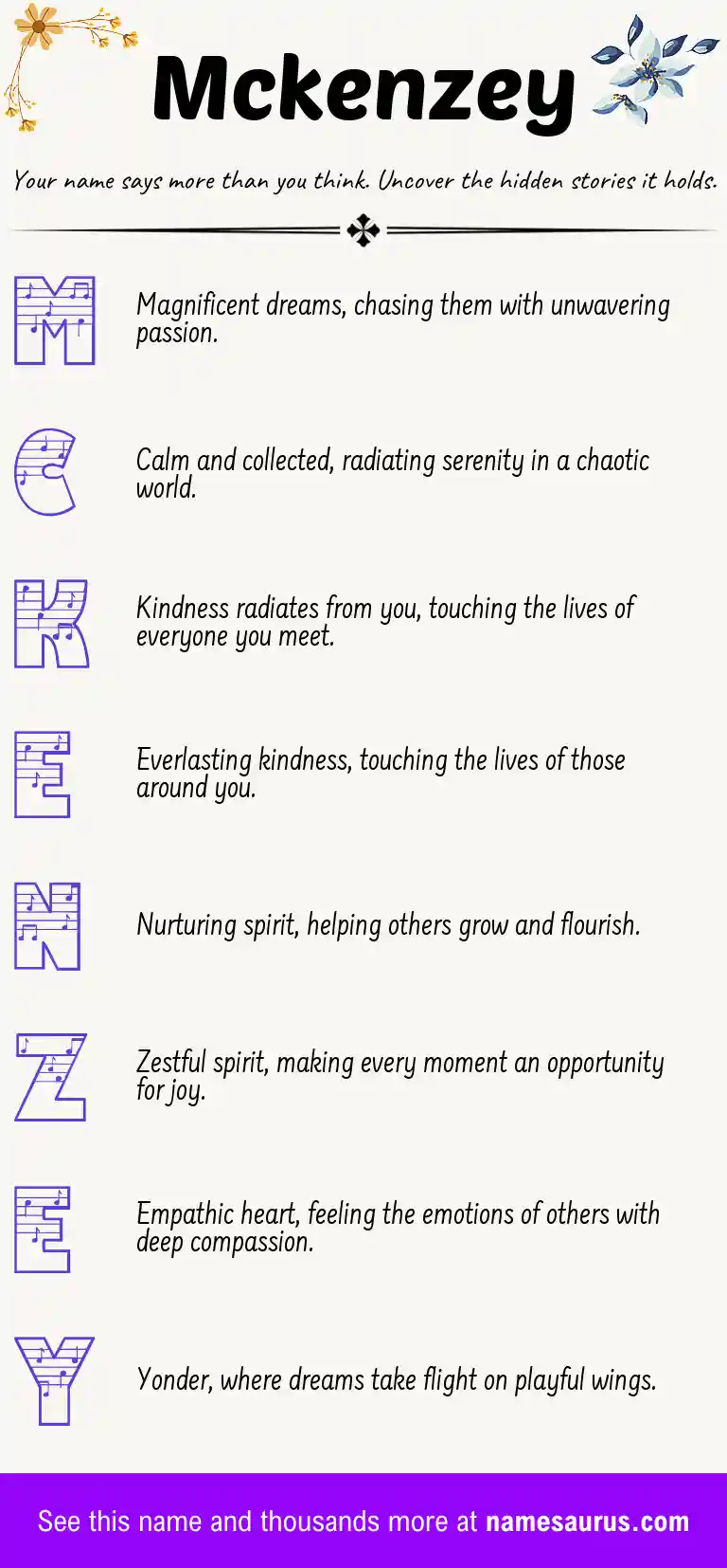 Acrostic poem about Mckenzey.