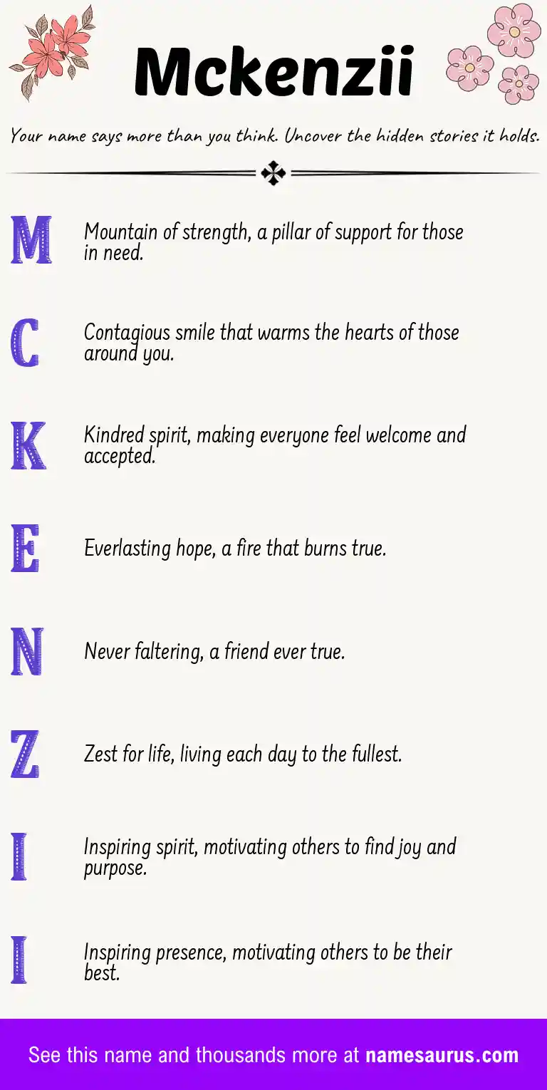 Acrostic poem about Mckenzii.