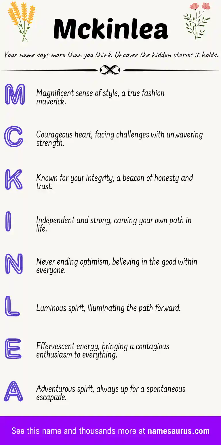 Acrostic poem about Mckinlea.