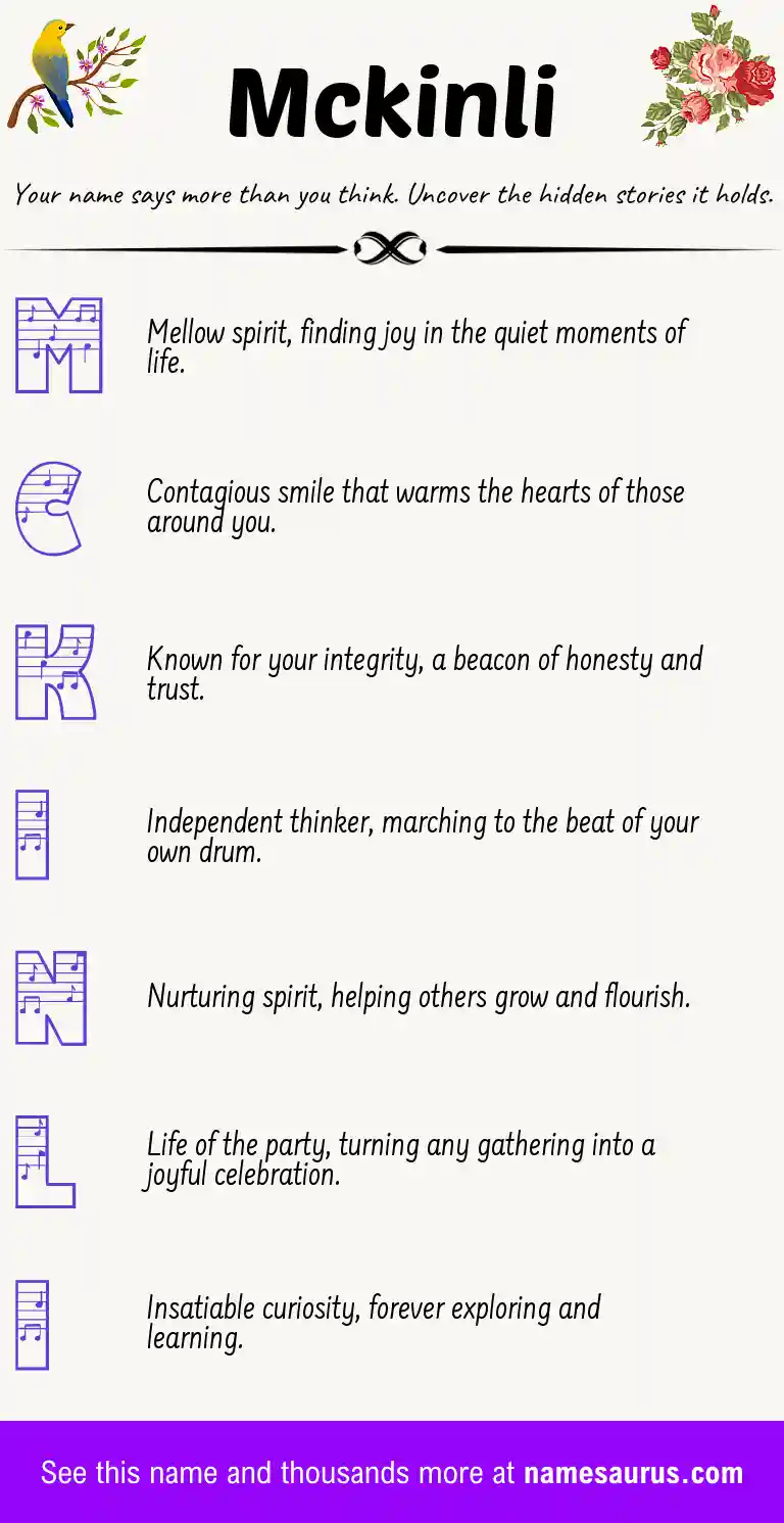 Acrostic poem about Mckinli.