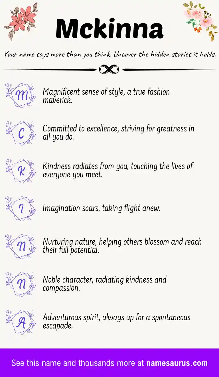Acrostic poem about Mckinna.