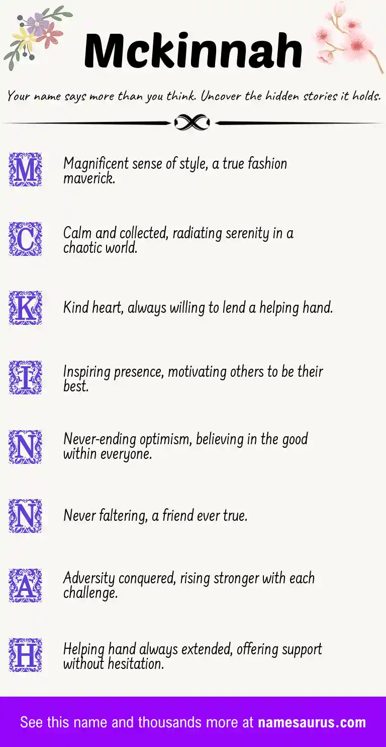 Acrostic poem about Mckinnah.