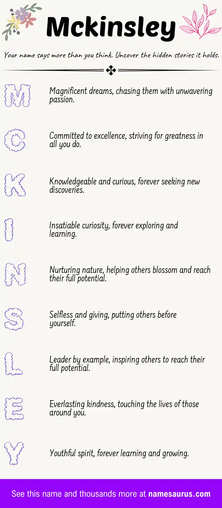 Acrostic poem about Mckinsley.
