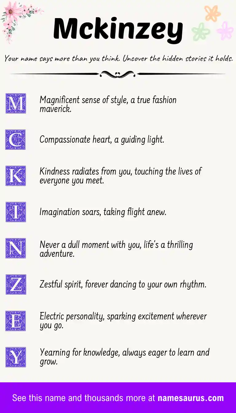 Acrostic poem about Mckinzey.