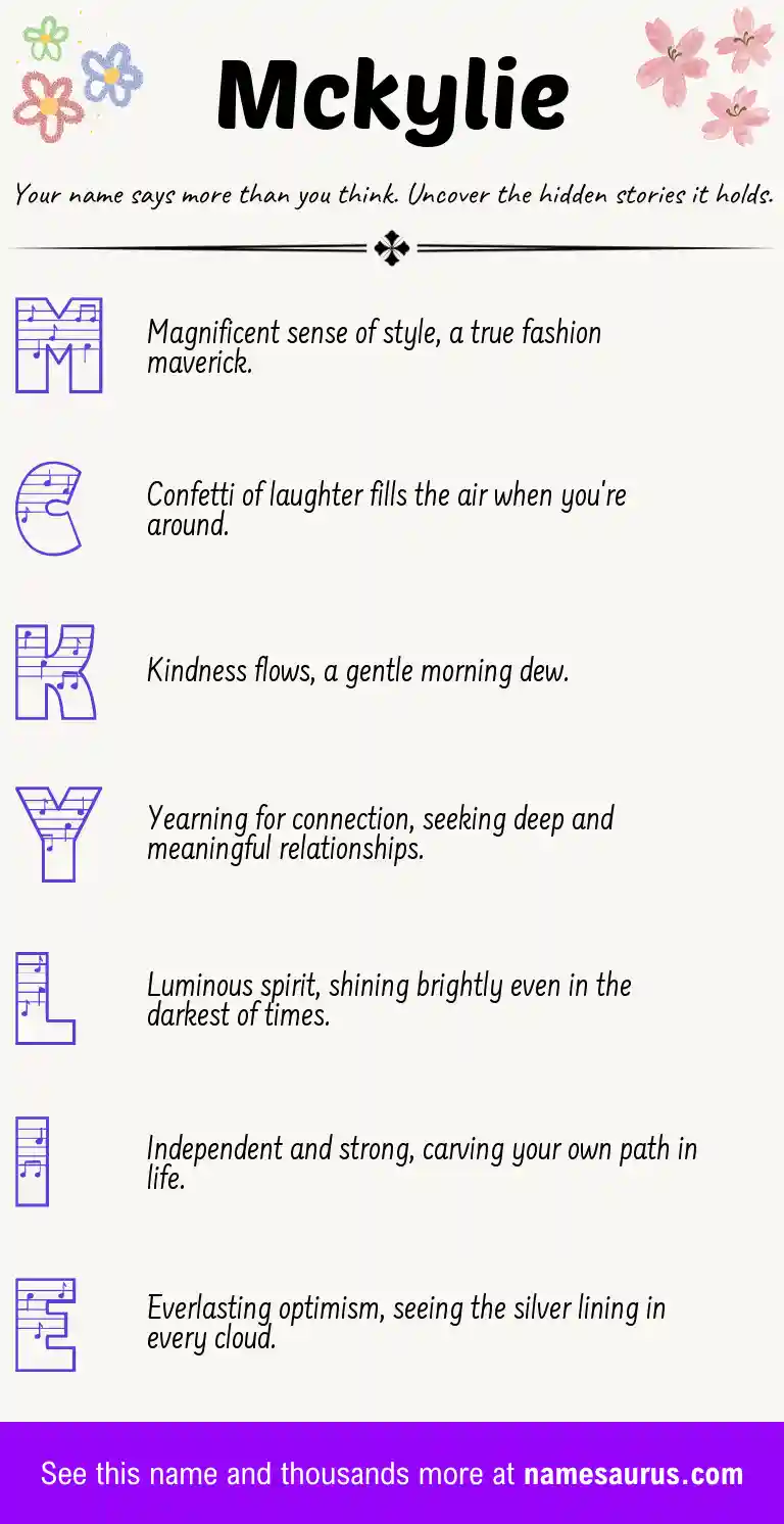 Acrostic poem about Mckylie.