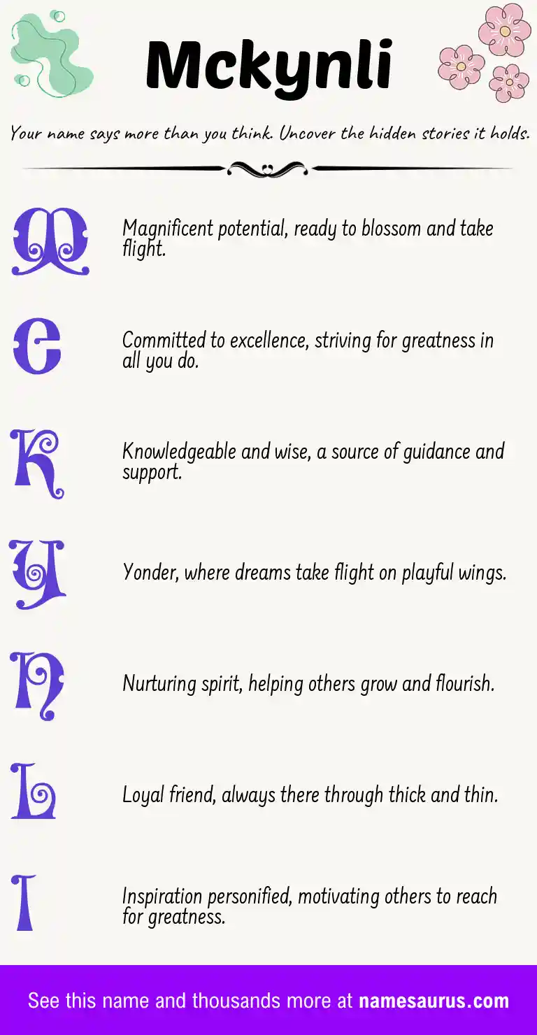Acrostic poem about Mckynli.