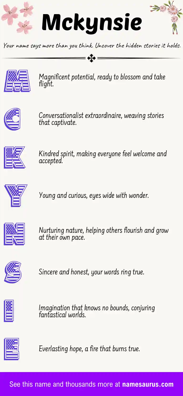 Acrostic poem about Mckynsie.