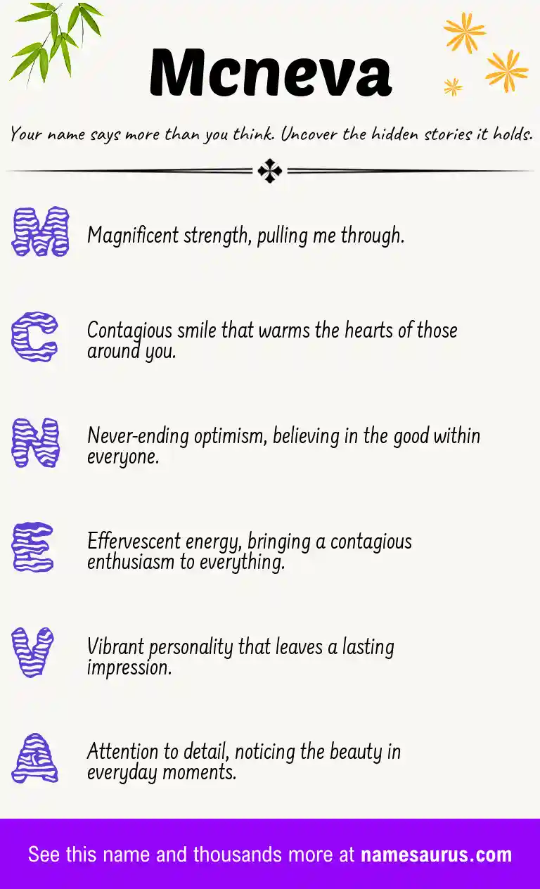 Acrostic poem about Mcneva.