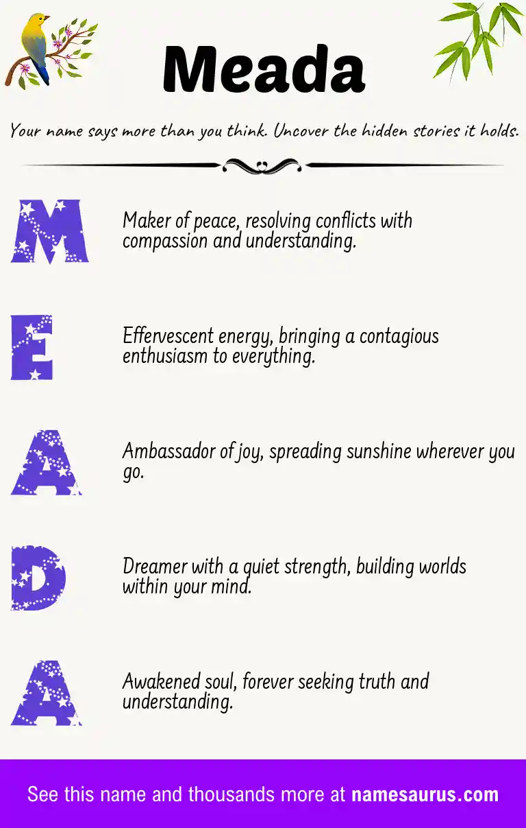 Acrostic poem about Meada.