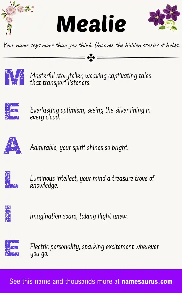 Acrostic poem about Mealie.