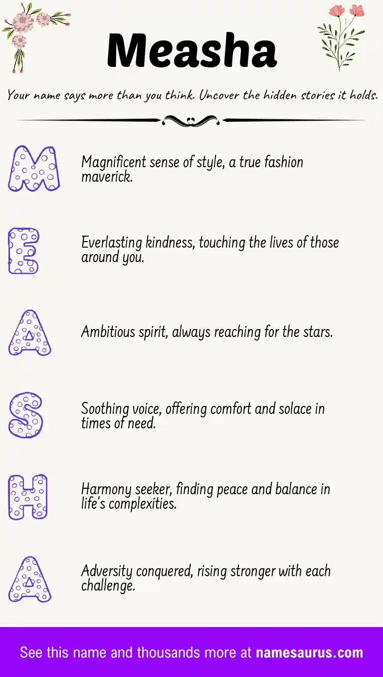 Acrostic poem about Measha.