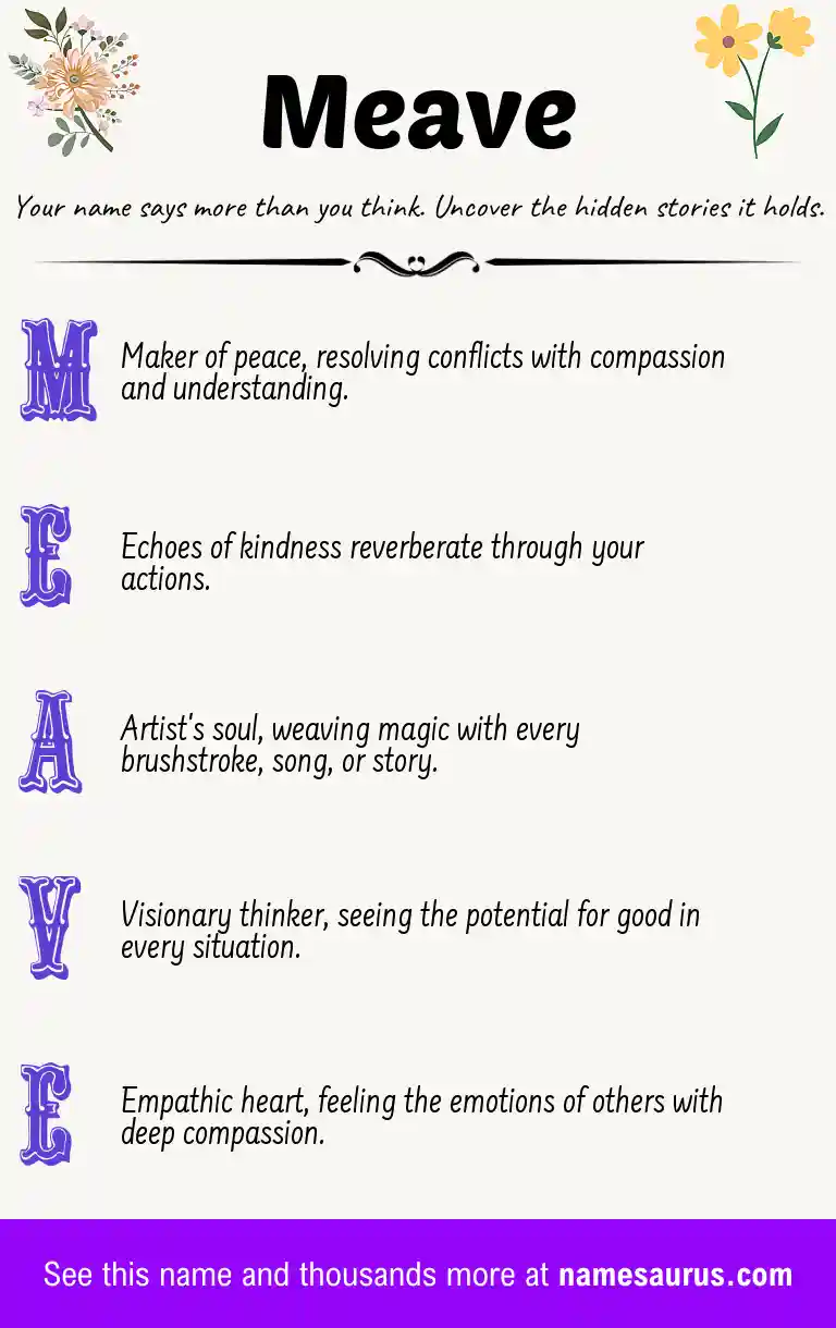 Acrostic poem about Meave.