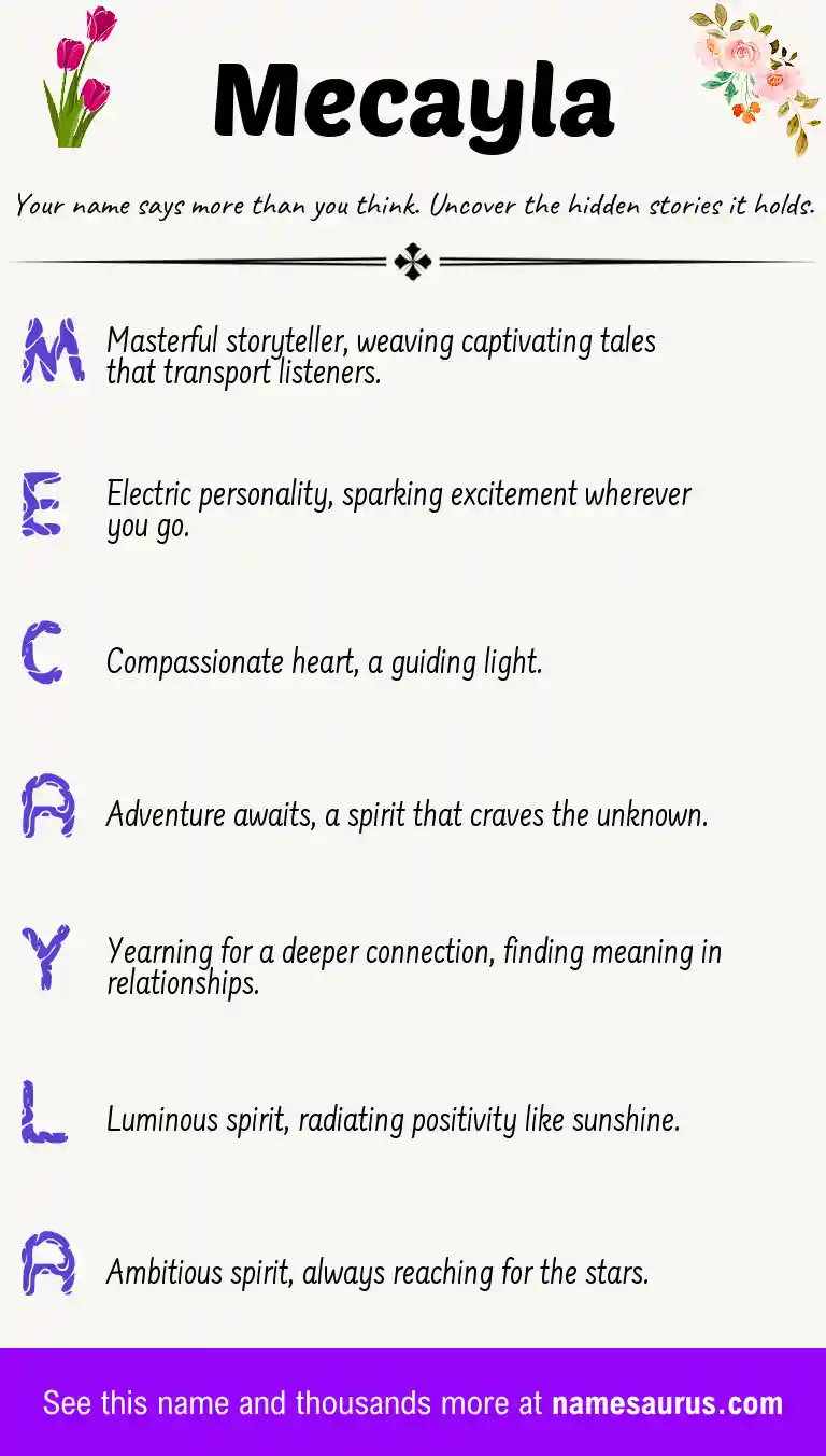 Acrostic poem about Mecayla.