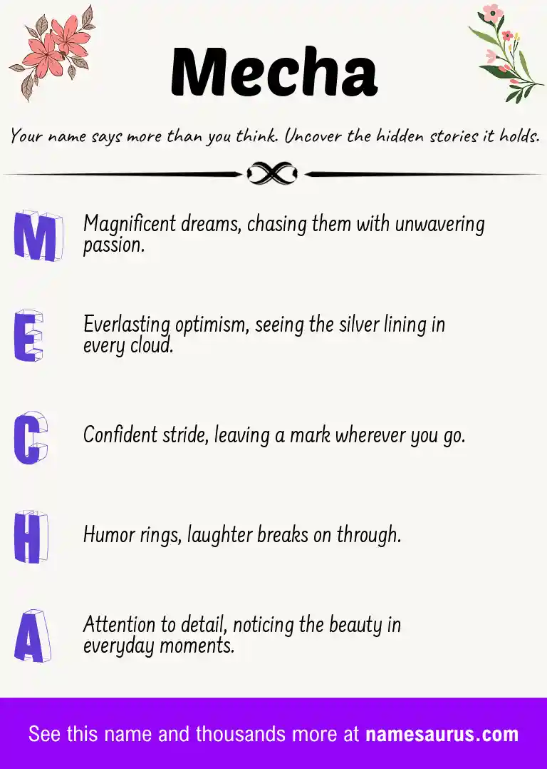Acrostic poem about Mecha.