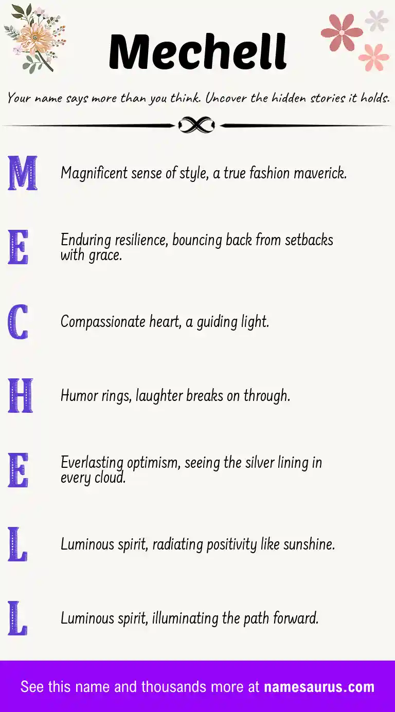 Acrostic poem about Mechell.